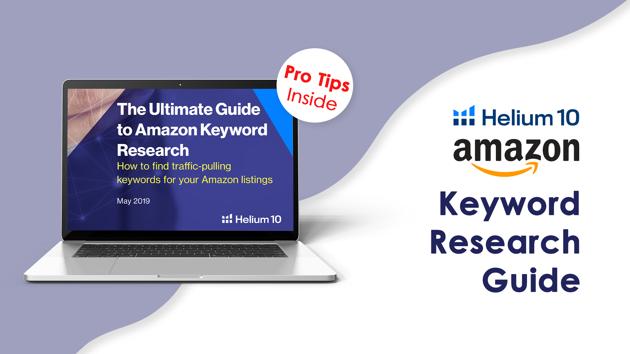Cover of Helium 10 Amazon Keyword Research Guide showing keyword strategies for Amazon sellers